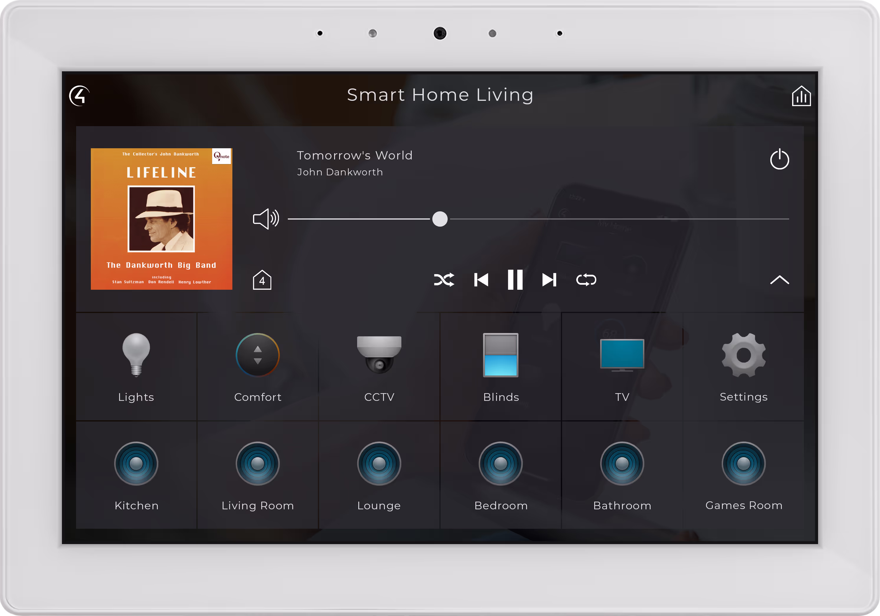 Music in Every Room smart home automation controlled by the devices